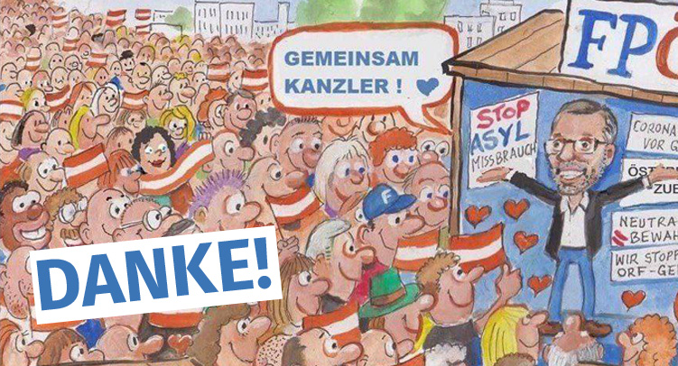 Wählerwillen respektieren! Mit einem Plus von 12,9% wird die FPÖ Erste bei den Nationalratswahlen 2024. Danke dafür!